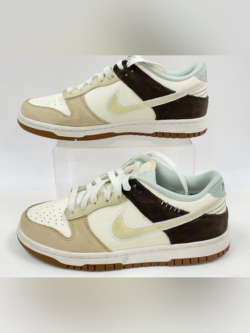 Nike Men's Low-Top Sneakers in Cream, Brown & White